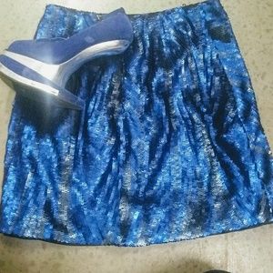 Bebe blue shiny skirt